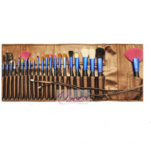 Beauty Accessory Shiny Blue Ferrule 22PCS Makeup Brush Set Cosmetic Brush